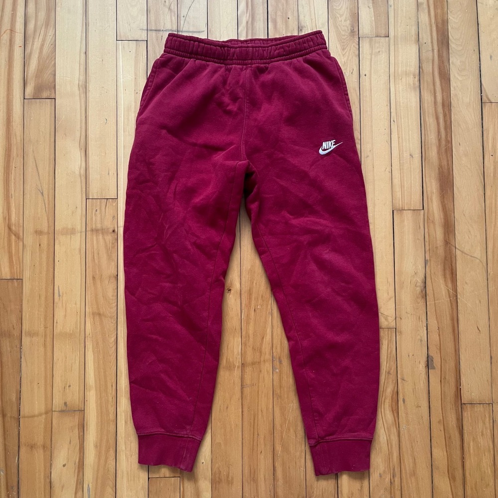 Nike Sportswear Club Fleece Joggers Maroon Red Sweatpants Small